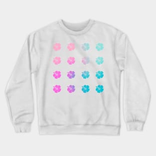 Back to School Teal and Fuchsia Gradient Hibiscus Flowers Crewneck Sweatshirt